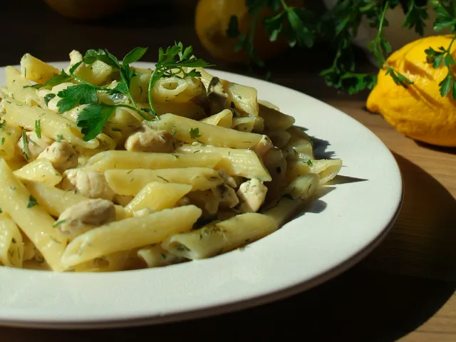 Zitronen-Pasta mit Basilikum